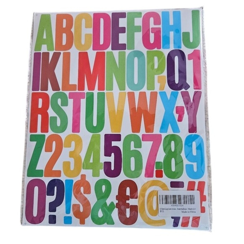 48 Sheets Letter Stickers – Large Mixed Colors, NWT for Posters, Mailboxes Craft